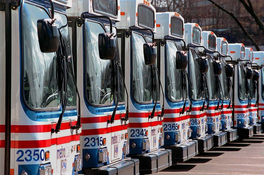 **FILE** Metro buses. Nancy Pastor / The Washington Times.