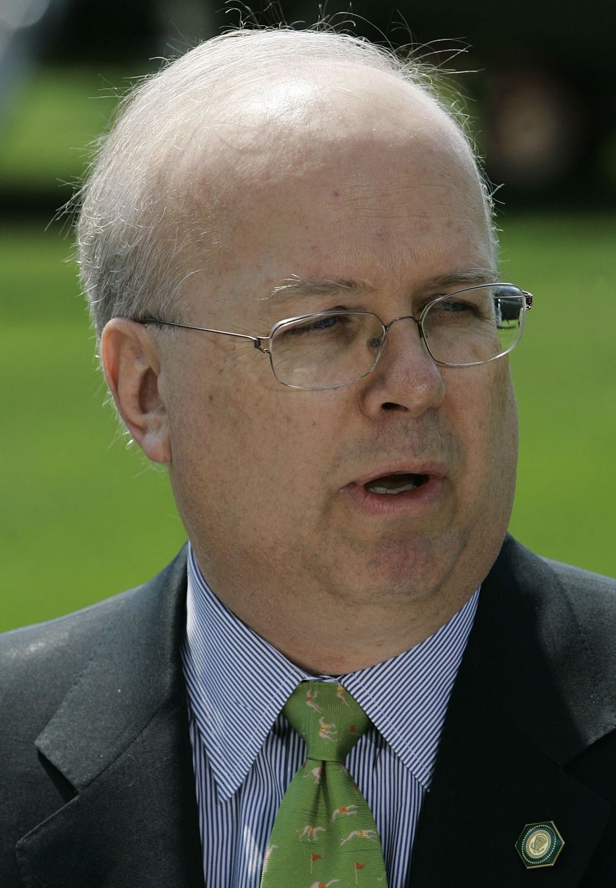 **FILE** -- In this Aug. 13, 2007 file photo, then outgoing Deputy White House Chief of Staff Karl Rove talks about his resignation during a news conference on the South Lawn of the White House in Washington. (AP Photo/Haraz N. Ghanbari, File)