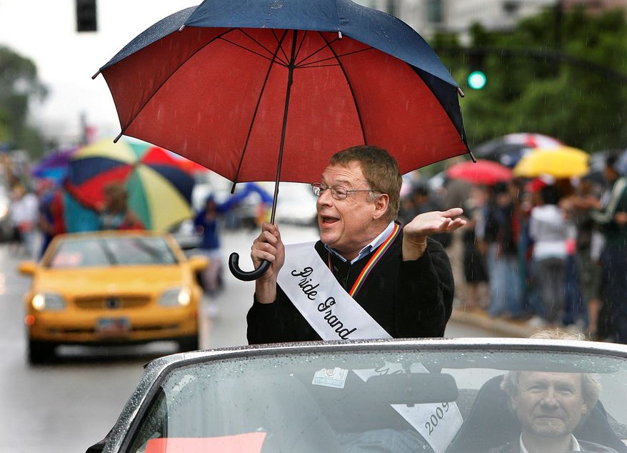 associated press
Gay rights activist Cleve Jones serves as grand marshal Sunday at the Utah Pride Festival in Salt Lake City, where he announced plans for a march on Washington this fall to demand equality.