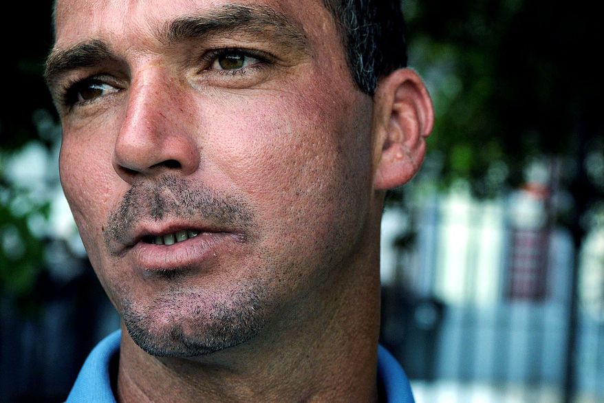 Chris English, a recovering crack addict, says he was locked inside the city jail when Katrina hit New Orleans and was trapped for two days without food or any sight of a guard. (Rod Lamkey Jr./The Washington Times)