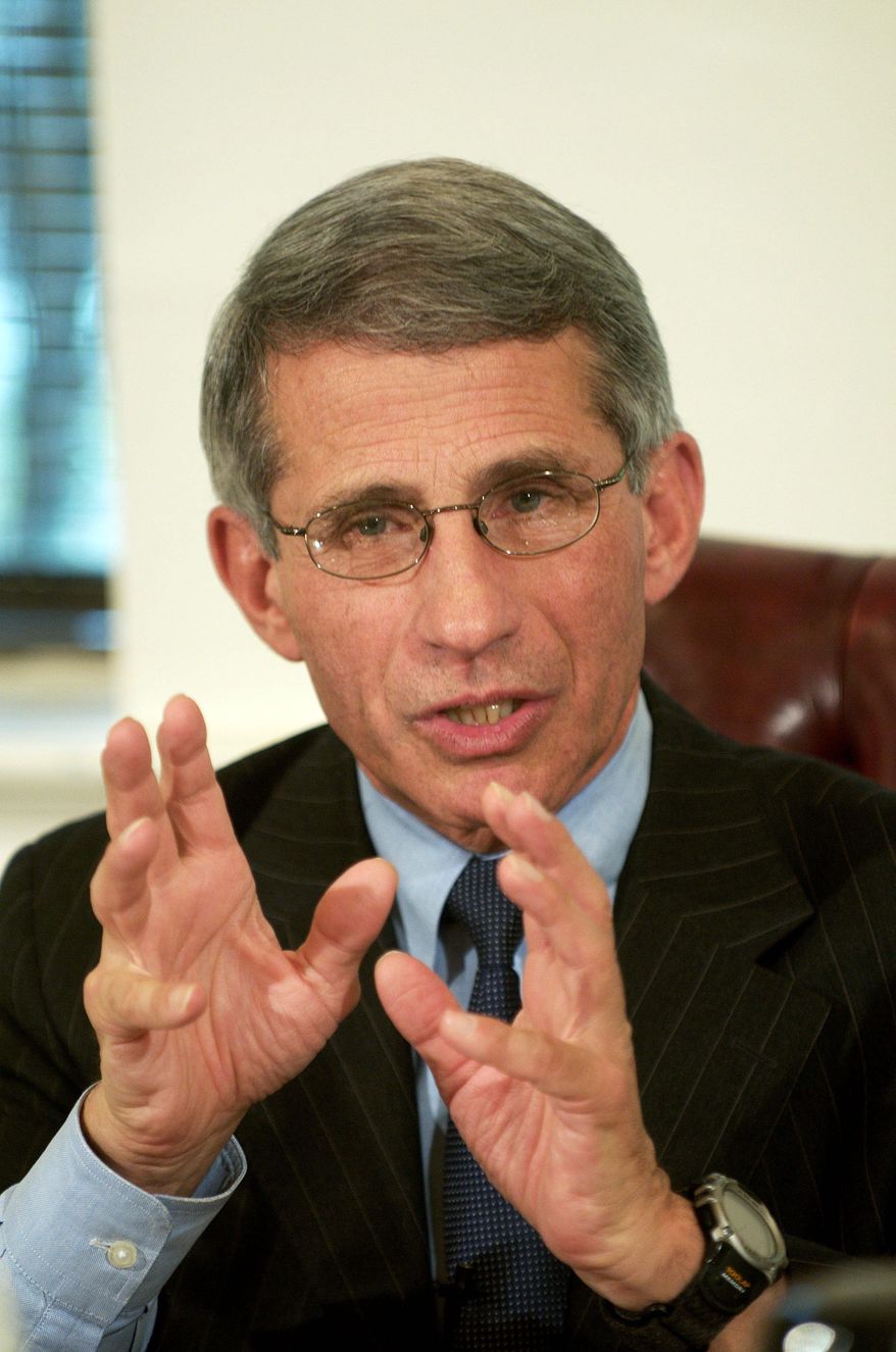 Dr. Anthony S. Fauci is director of the National Institute of Allergy and Infectious Diseases. (J.M. Eddins Jr./The Washington Times)