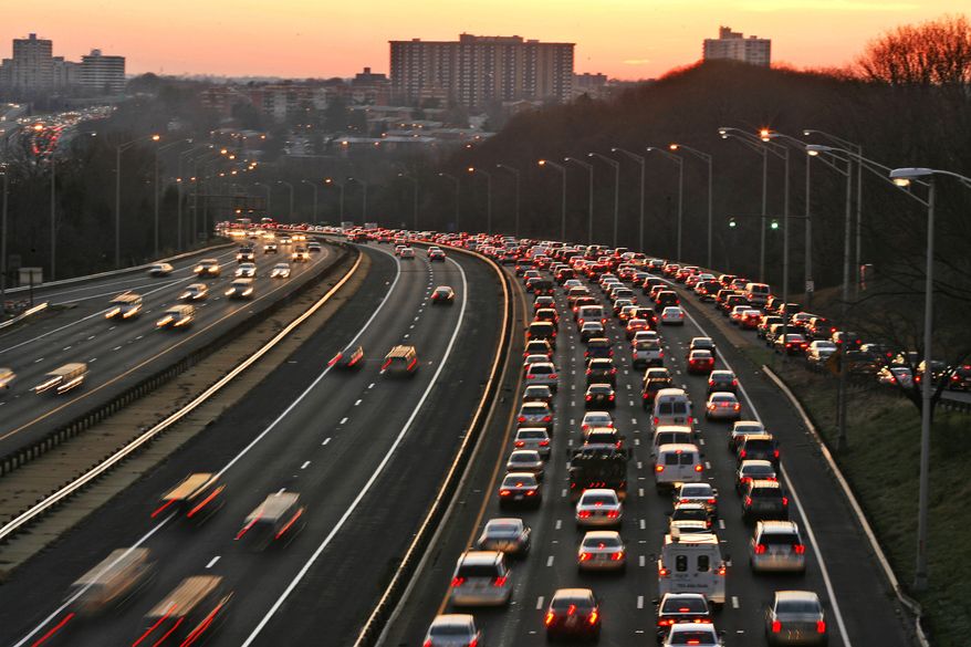 **FILE** Washington traffic on Interstate 395 near Seminary Road in Alexandria, Va. (Associated Press)