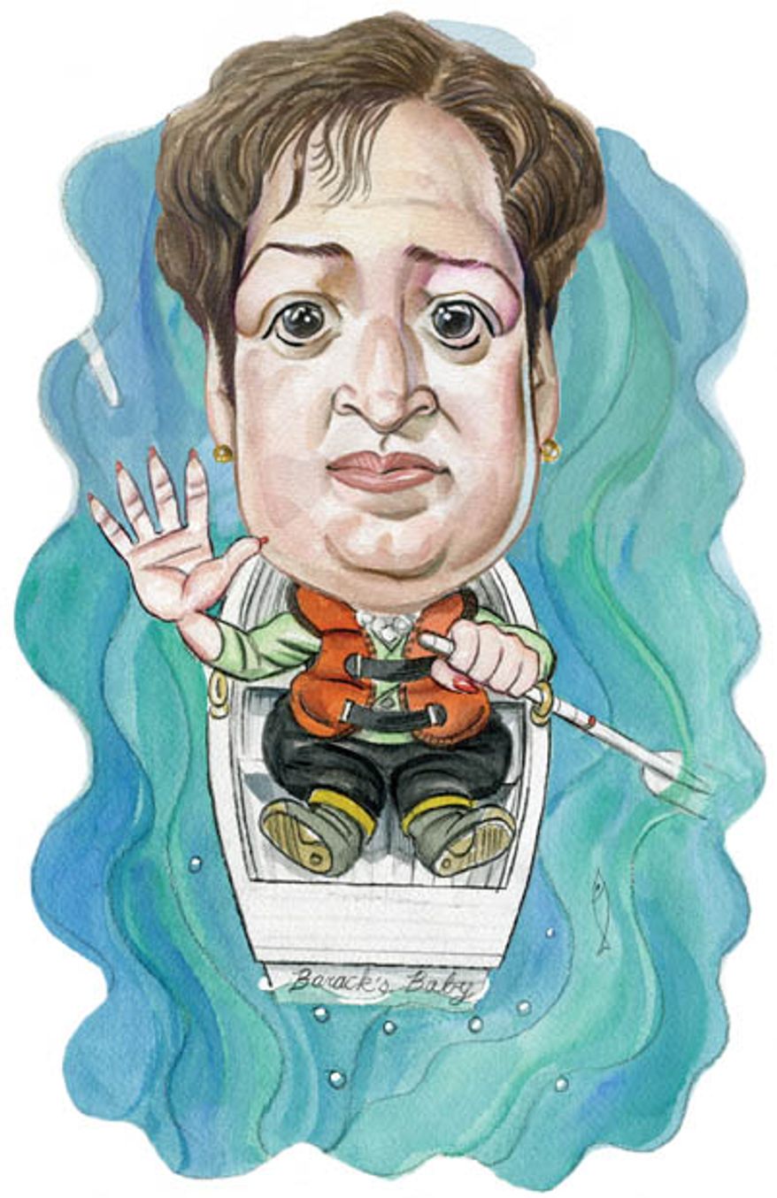 Illustration: Elena Kagan by Alexander Hunter for The Washington Times