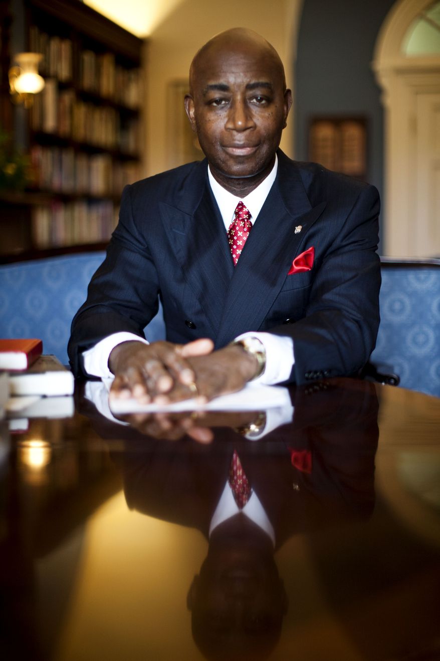 The Rev. Barry C. Black, chaplain of the U.S. Senate, poses for a portrait in his office on Capitol Hill in Washington on Friday, July 9, 2010. (AP Photo/Drew Angerer)