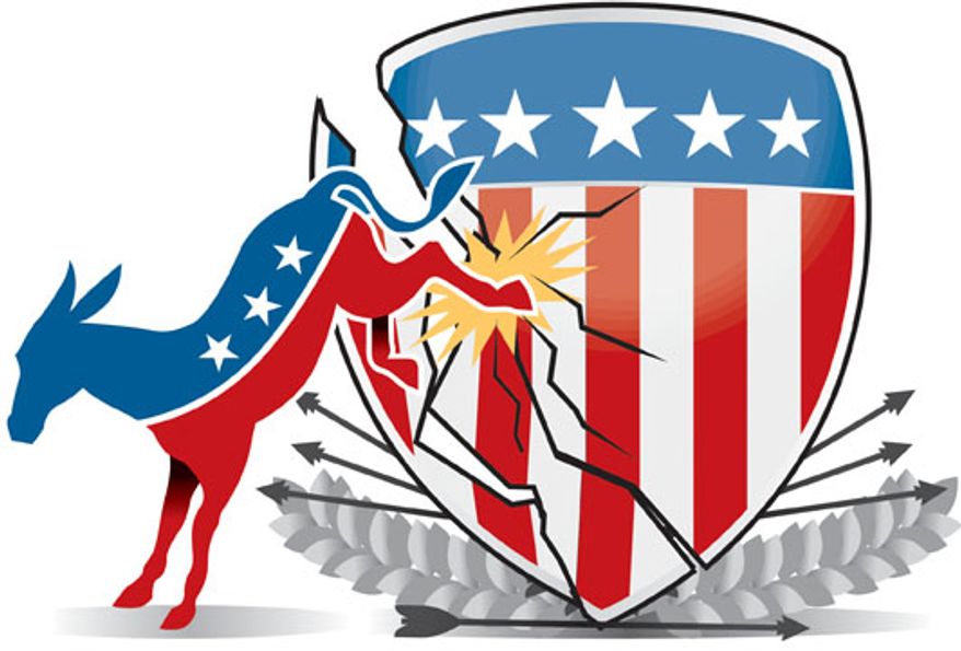 Illustration: Dangerous Democrats by Linas Garsys for The Washington Times