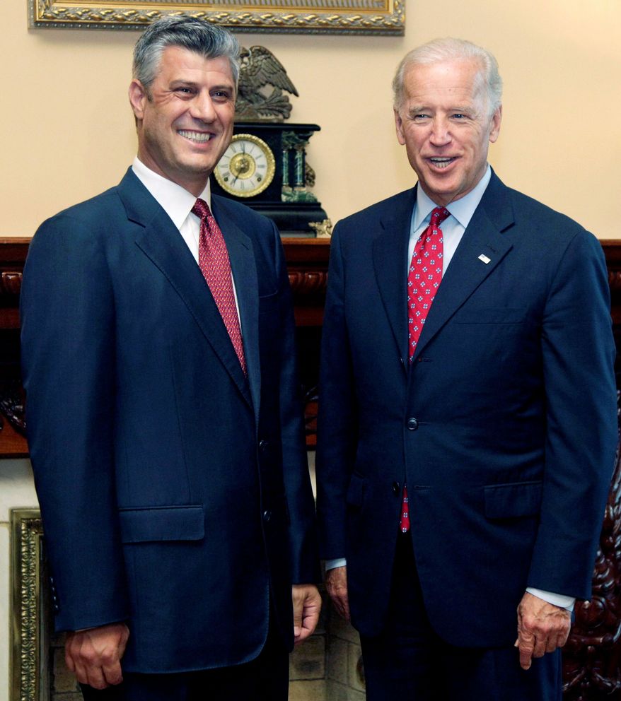 Associated Press
'RIGHT ANSWER': Kosovar Prime Minister Hashim Thaci hailed the ruling Thursday on Kosovo independence.