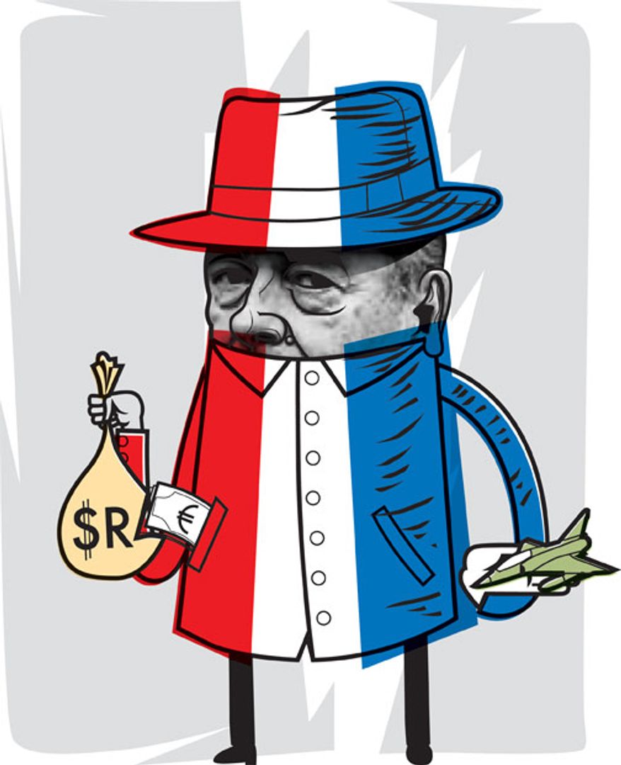 Illustration: Chirac by Linas Garsys for The Washington Times