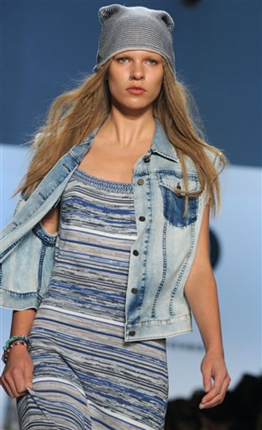 The Charlotte Ronson spring 2011 collection is shown during Fashion Week in New York, Saturday, Sept. 11, 2010. (AP Photo/Diane Bondareff)