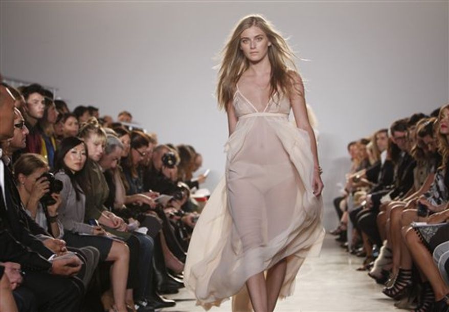 The Thakoon spring 2011 collection is modeled Sunday, Sept. 12, 2010, during Fashion Week in New York. (AP Photo/Jason DeCrow)
