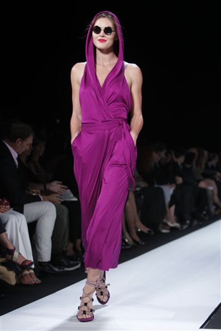 The Diane von Furstenberg spring 2011 collection is modeled during Fashion Week in New York, Sunday, Sept. 12, 2010. (AP Photo/Seth Wenig)