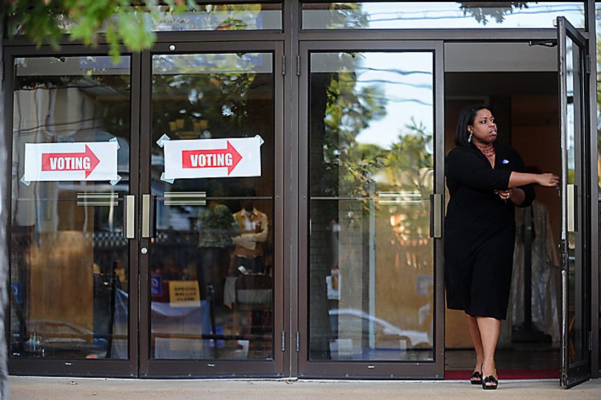 A D.C. resident leaves a voting station during the D.C. Mayoral Primary Election's in Washington on September 14, 2010. UPI/Kevin Dietsch