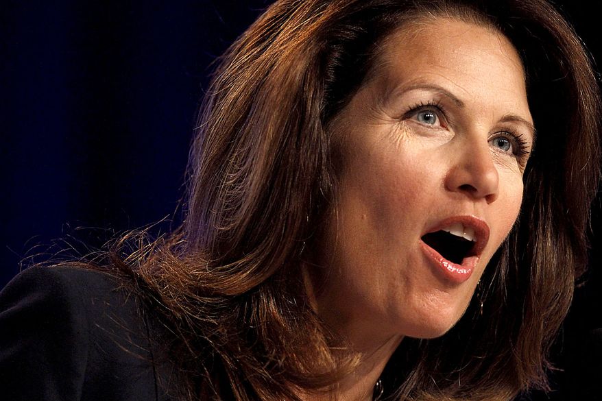 Rep. Michele Bachmann, Minnesota Republican, speaks to the Values Voter Summit, sponsored by the Family Research Council Action, on Friday, Sept. 17, 2010, in Washington. (AP Photo/Jacquelyn Martin)