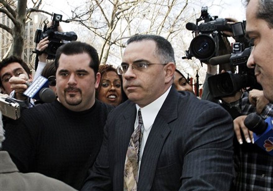 **FILE** John "Junior" Gotti, the son of the late Gambino crime family leader "Dapper Don" John Gotti, exits Manhattan federal court on Sept. 27, 2006, after his third trial ended in a mistrial. (Associated Press)
