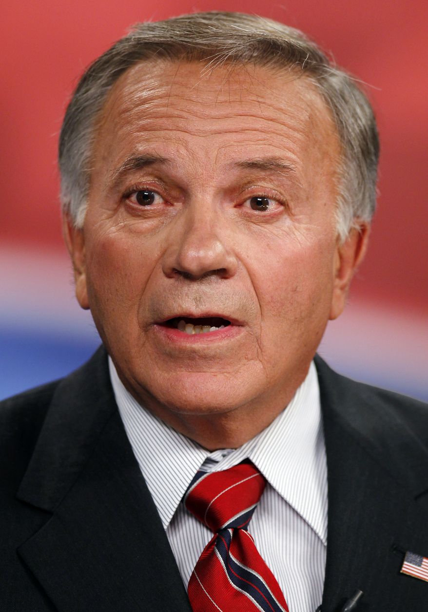 ASSOCIATED PRESS American Constitution Party candidate Tom Tancredo speaks during a gubernatorial debate at KMGH Television in Denver on Tuesday, Oct. 5, 2010.