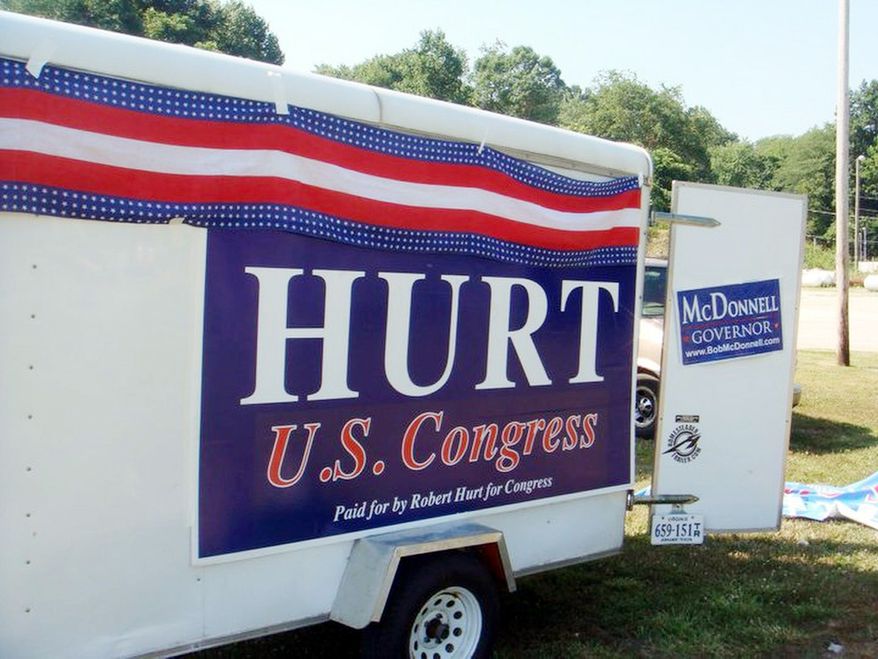 Provided by Hurt for U.S. Congress
ANGER: Republican Robert Hurt, a Virginia state senator running for the 5th District U.S. House seat, has struck a chord in riled-up voters with his campaign poster.