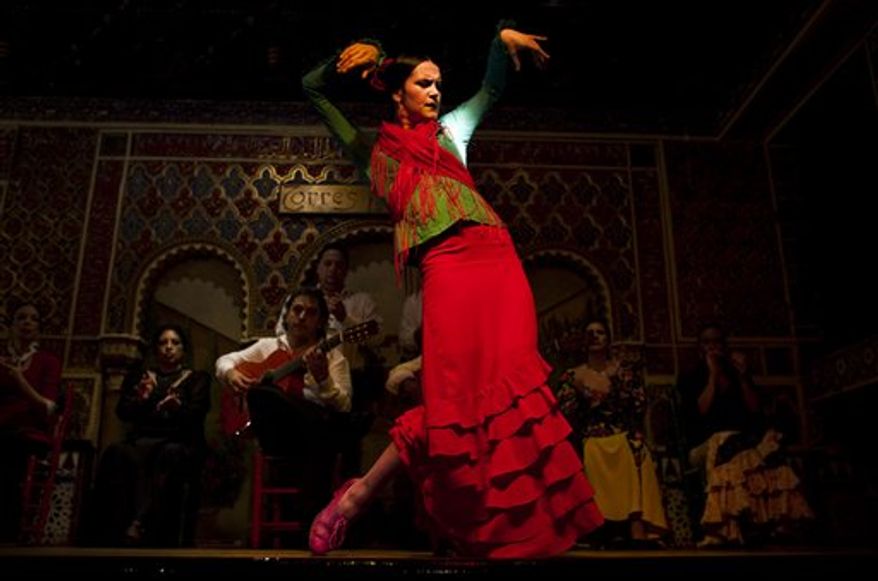 In this photo taken on Monday, Nov. 15, 2010, flamenco dancer Carlos Velazquez performs in the renowned Torres Bermejas Tablao Restaurant in Madrid. Spain's flamenco dance is among 51 proposals to be considered for inclusion on two UNESCO intangible cultural heritage lists. The Paris-based U.N. organization said that Tuesday Nov. 16 meeting in Nairobi, Kenya, will determine which of the proposals make the final cut. Thirty-one countries on four continents fielded proposals. (AP Photo/Victor R. Caivano)