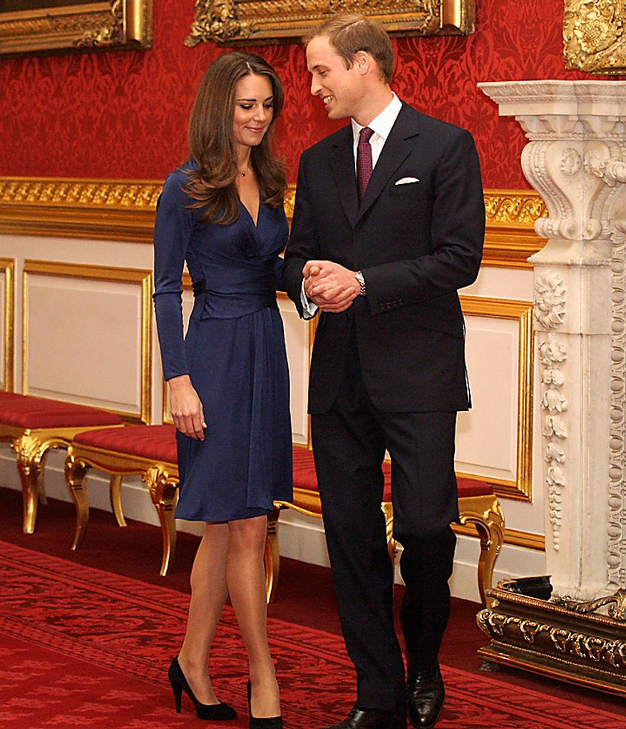 Britain's Prince William and his fiancee Kate Middleton arrive for a media photocall, media at St. James's Palace in London, Tuesday Nov. 16, 2010, after they announced their engagement. The couple are to wed in 2011. (AP Photo/Sang Tan)