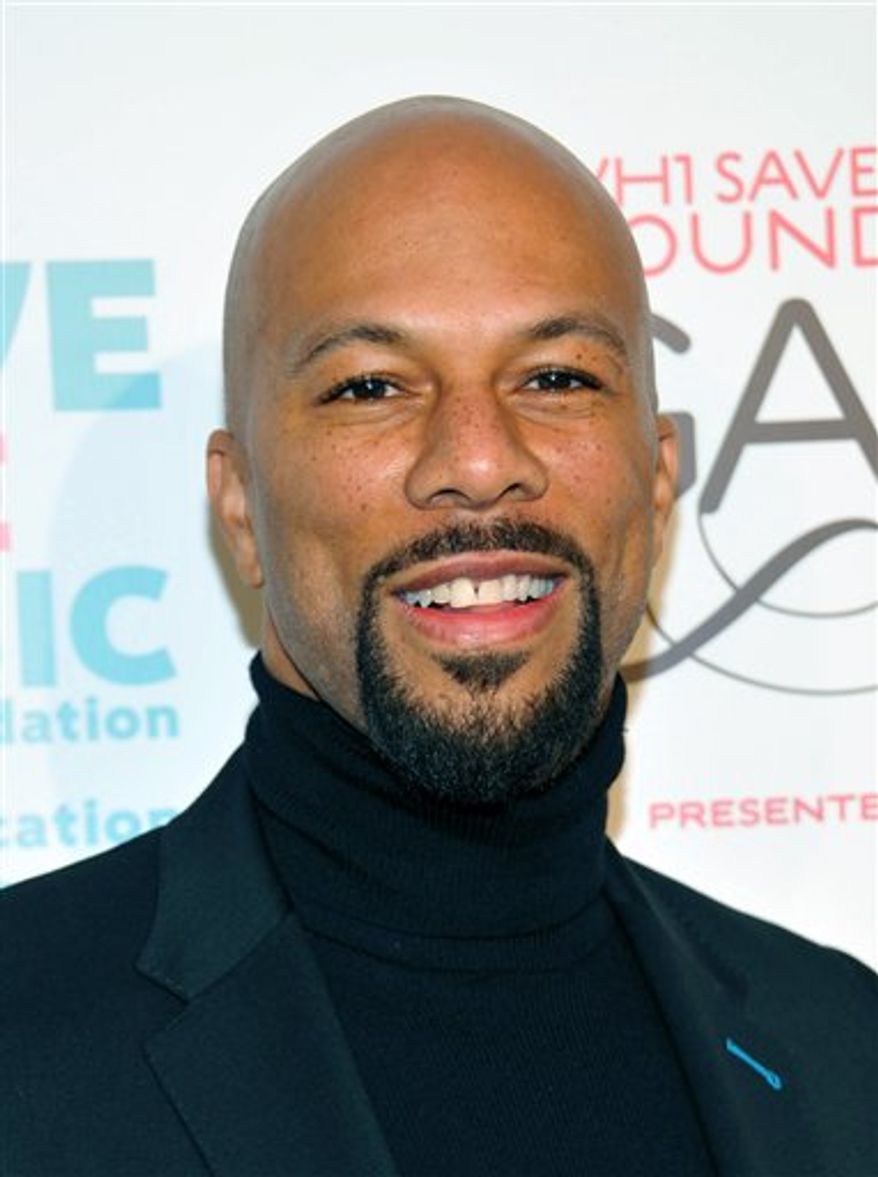 FILE - In this Nov. 8, 2010 file photo released by VH1, Common arrives at the VH1 Save the Music Foundation 2010 Gala held at Cipriani Wall Street in New York. (AP Photo/VH1, Evan Agostini)