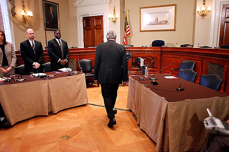 Rep. Charles Rangel, D-N.Y., arrives to appear before the House Ethics Committee, on Capitol Hill in Washington, Thursday, Nov. 18, 2010. (AP Photo/Harry Hamburg)