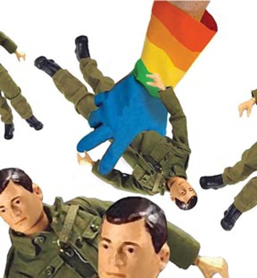 Illustration: Forced intimacy by Alexander Hunter for The Washington Times