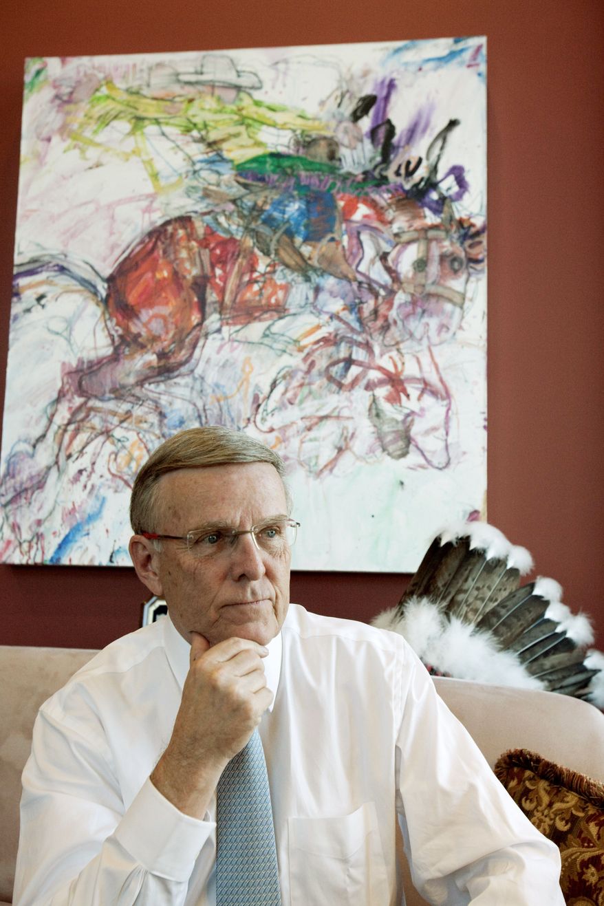 Now-retired Sen. Byron L. Dorgan, North Dakota Democrat, says he "focused like a laser" to complete business affecting American Indians, including long-stalled bills on health care and crime. (Associated Press)
