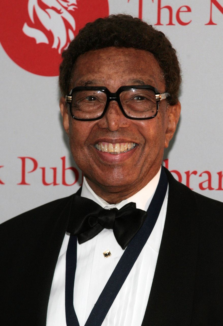 ** FILE ** Jazz pianist and composer Billy Taylor arrives for the Library Lions benefit at the New York Public Library in 2007. (AP Photo/Gary He, File)