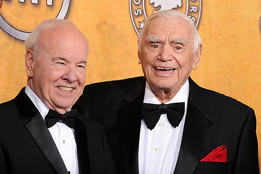 Tim Conway, left, and Ernest Borgnine pose at the 17th Annual Screen Actors Guild Awards on Sunday, Jan. 30, 2011, in Los Angeles. Mr. Borgnine was given the life achievement award. (AP Photo/Vince Bucci)
