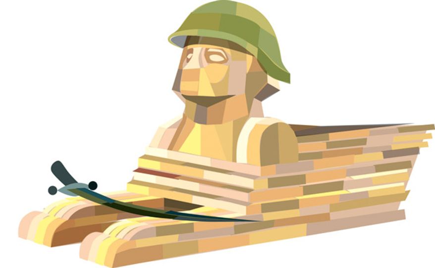 Illustration: Egypt's army by Linas Garsys for The Washington Times