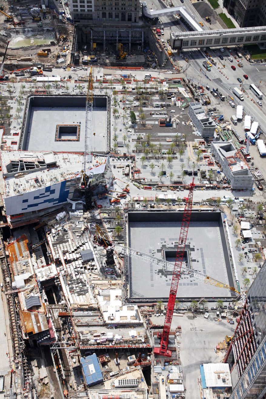 **FILE** The National September 11 Memorial and Museum, under construction, is seen here May 3, 2011, at the World Trade Center site in New York. (Associated Press)