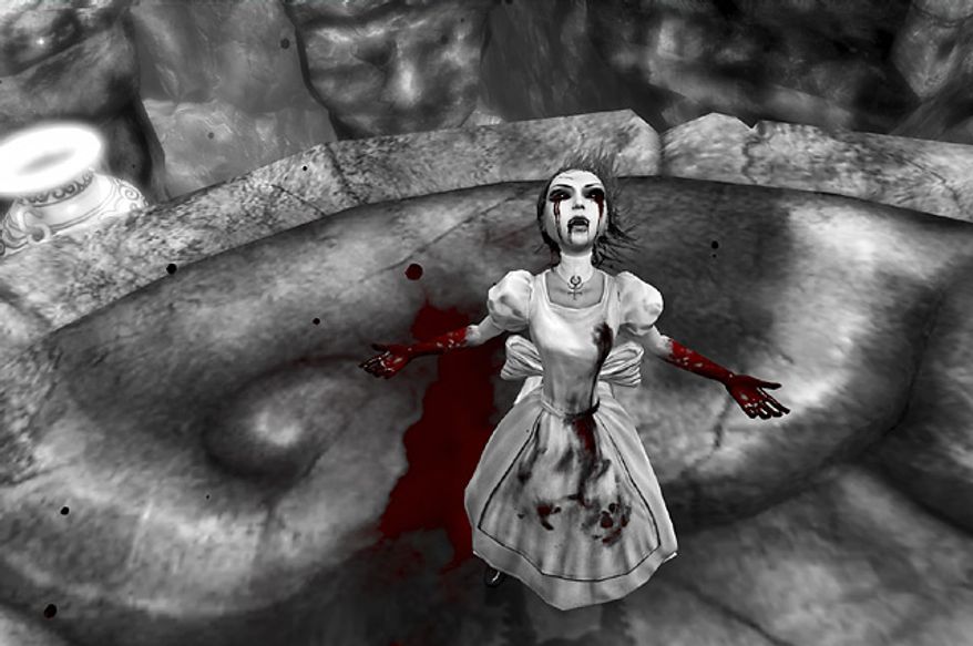 Shocking imagery mixes with Lewis Carroll's famed story in the video game Alice: Madness Returns .