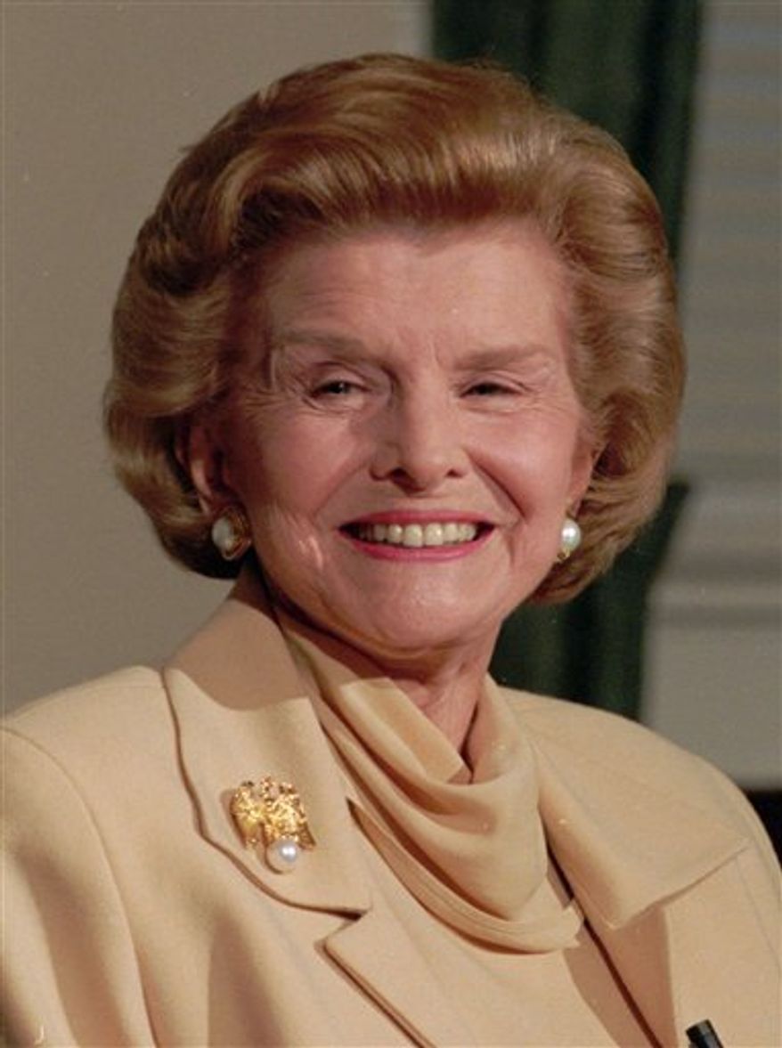 ** FILE ** Former first lady Betty Ford is pictured in 1994. (AP Photo/Doug Mills, File)