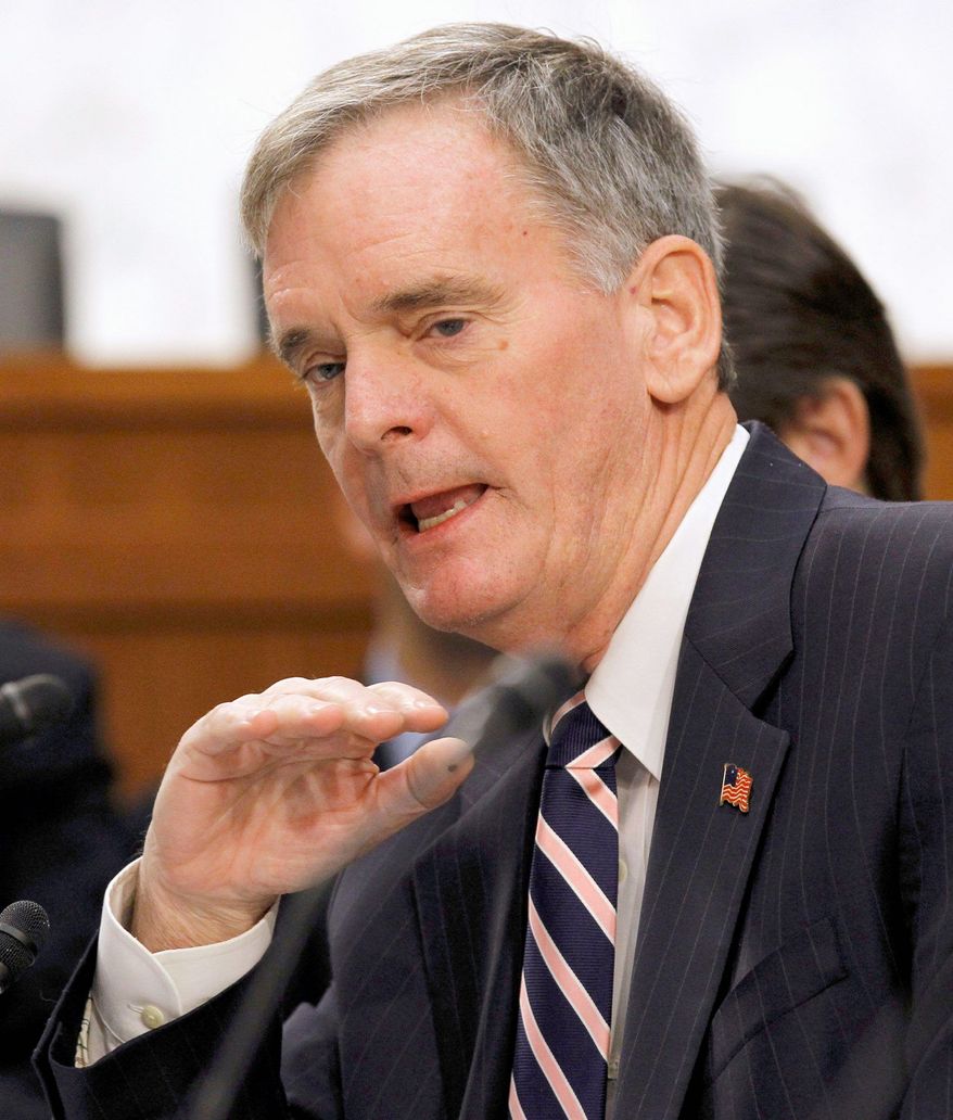 Former Sen. Judd Gregg, New Hampshire Republican, said open meetings give too much ammunition to single-issue interest groups that "have no interest in the national agenda of fiscal responsibility." (Associated Press)