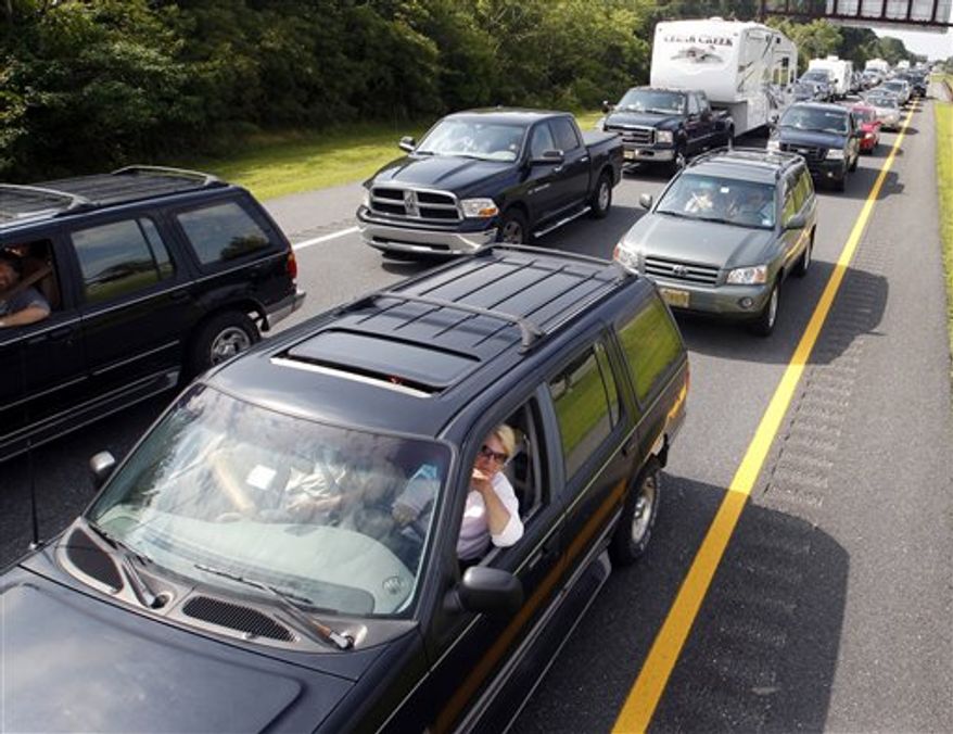 Vehicles sit in a traffic jam on the northbound Garden State Parkway. (AP Photo/Mel Evans)