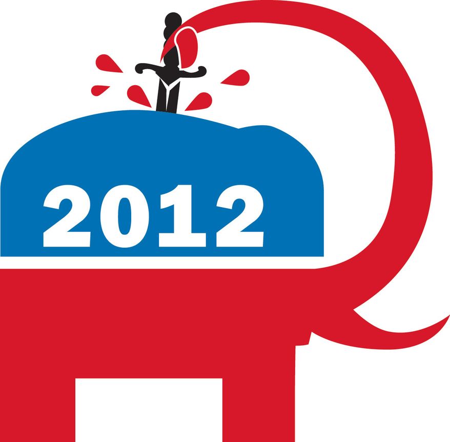 Illustration: Divided Republicans by Linas Garsys for The Washington Times