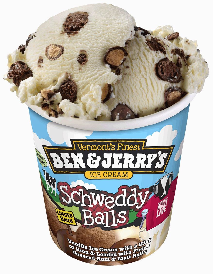 A new flavor of Ben & Jerry's ice cream called Schweddy Balls, based on a SNL comedy skit, is causing quite a stir among parents. (Provided by Ben & Jerry's)