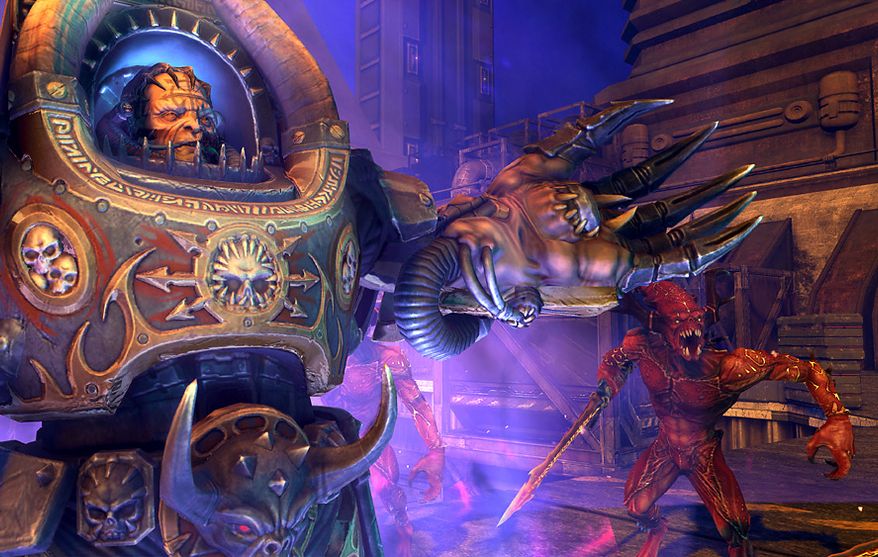 Meet the Forces of Chaos in the video game Warhammer 40,000: Space Marine for the Xbox 360.