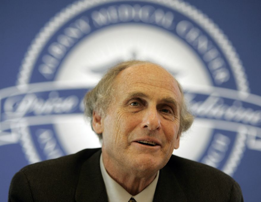 **FILE** Ralph Steinman of Rockefeller University speaks during a news conference in Albany, N.Y., on April 24, 2009. (Associated Press)