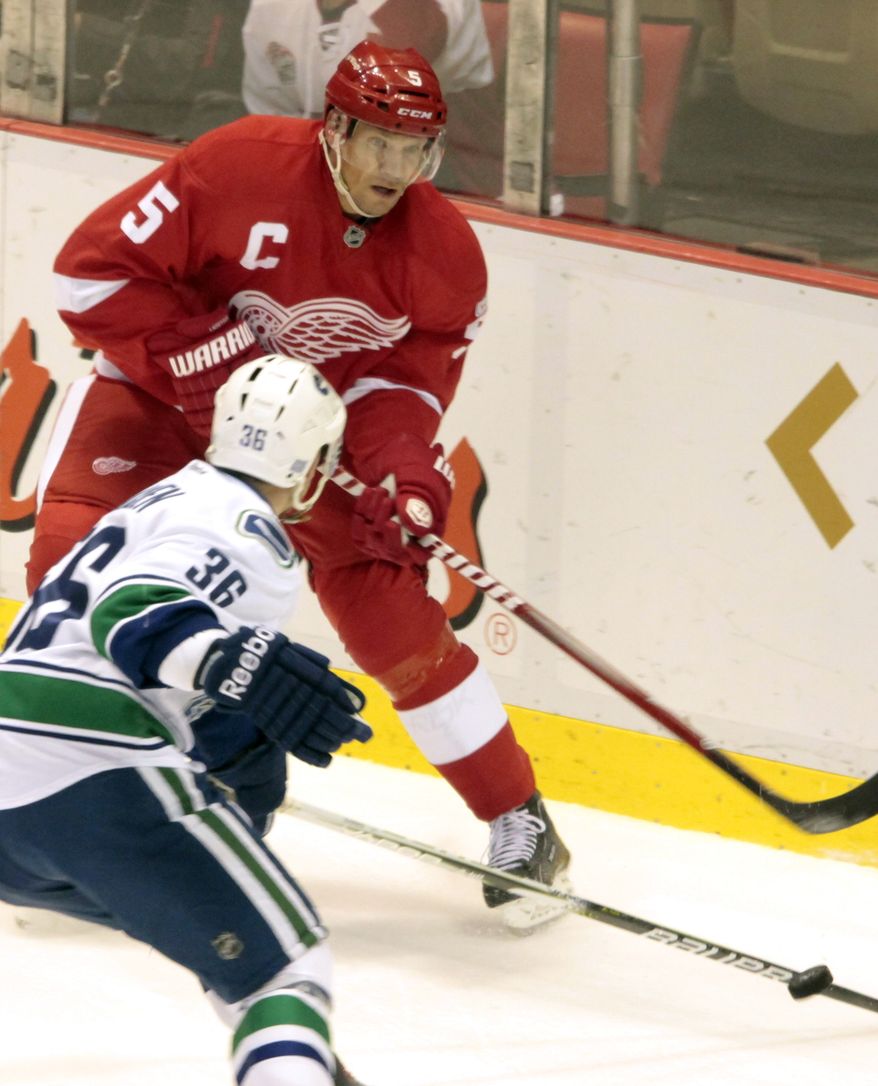 Detroit Red Wings' Nicklas Lidstrom will play in his 1,500 career game against the Washington Capitals on Saturday. (AP Photo/Jerry S. Mendoza)