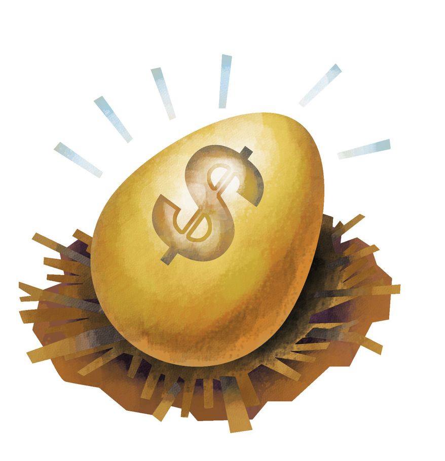 Illustration: Nest egg by Linas Garsys for The Washington Times