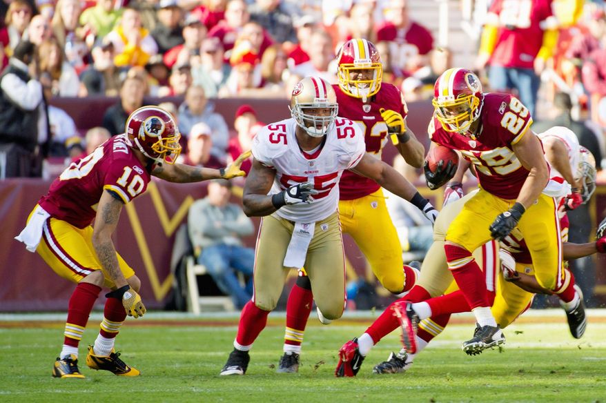 Rookie running back Roy Helu's 14 receptions eclipsed the Redskins record held by Hall of Famer Art Monk. His catches totaled 105 yards. (Andrew Harnik/The Washington Times)
