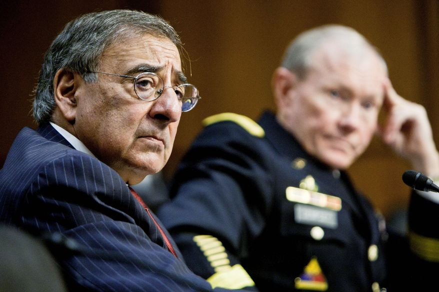 Defense Secretary Leon E. Panetta (left) and Gen. Martin E. Dempsey, chairman of the Joint Chiefs of Staff (The Washington Times)