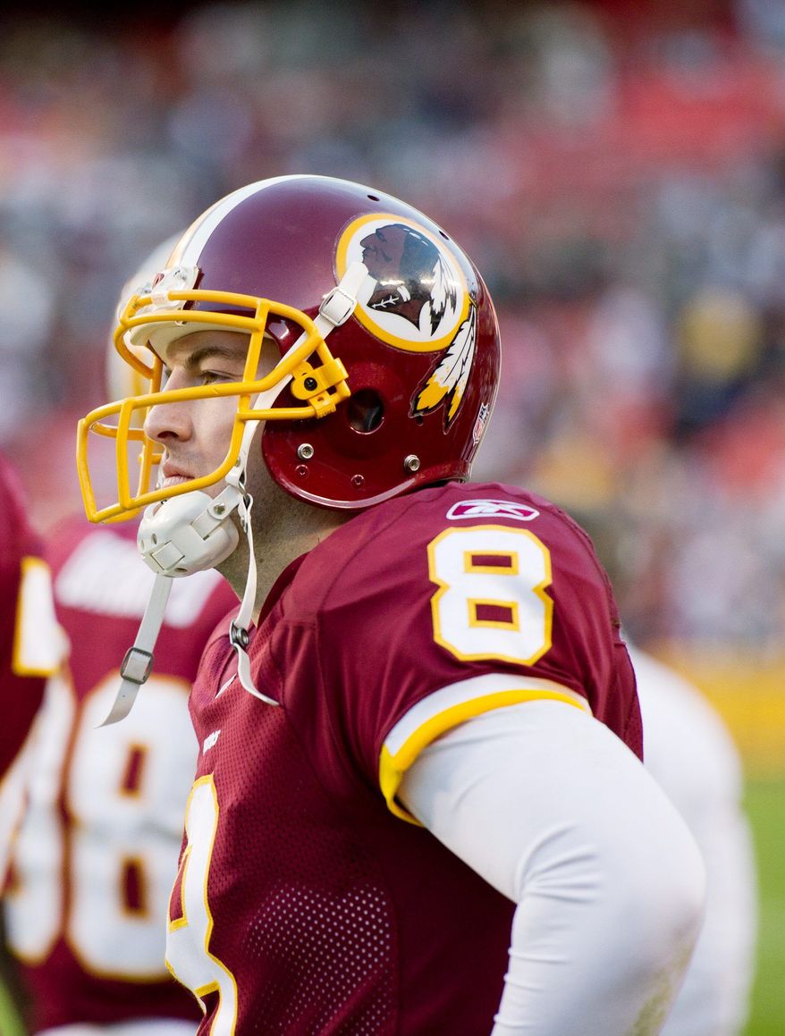 "We've got to do a real good job of moving the chains and having some long scoring drives," quarterback Rex Grossman said of the Redskins' matchup with New England on Sunday. (Andrew Harnik/The Washington Times)