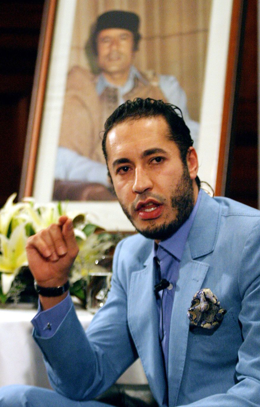 ** FILE ** Al-Saadi Gadhafi, a son of former Libyan dictator Moammar Gadhafi's, is pictured in 2005. (AP Photo/Dan Peled, File)