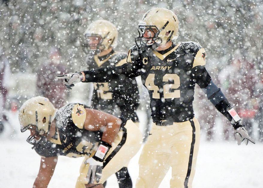 Andrew Rodriguez #42 of The Army Black Knights plays during a game. (United States Army photo)