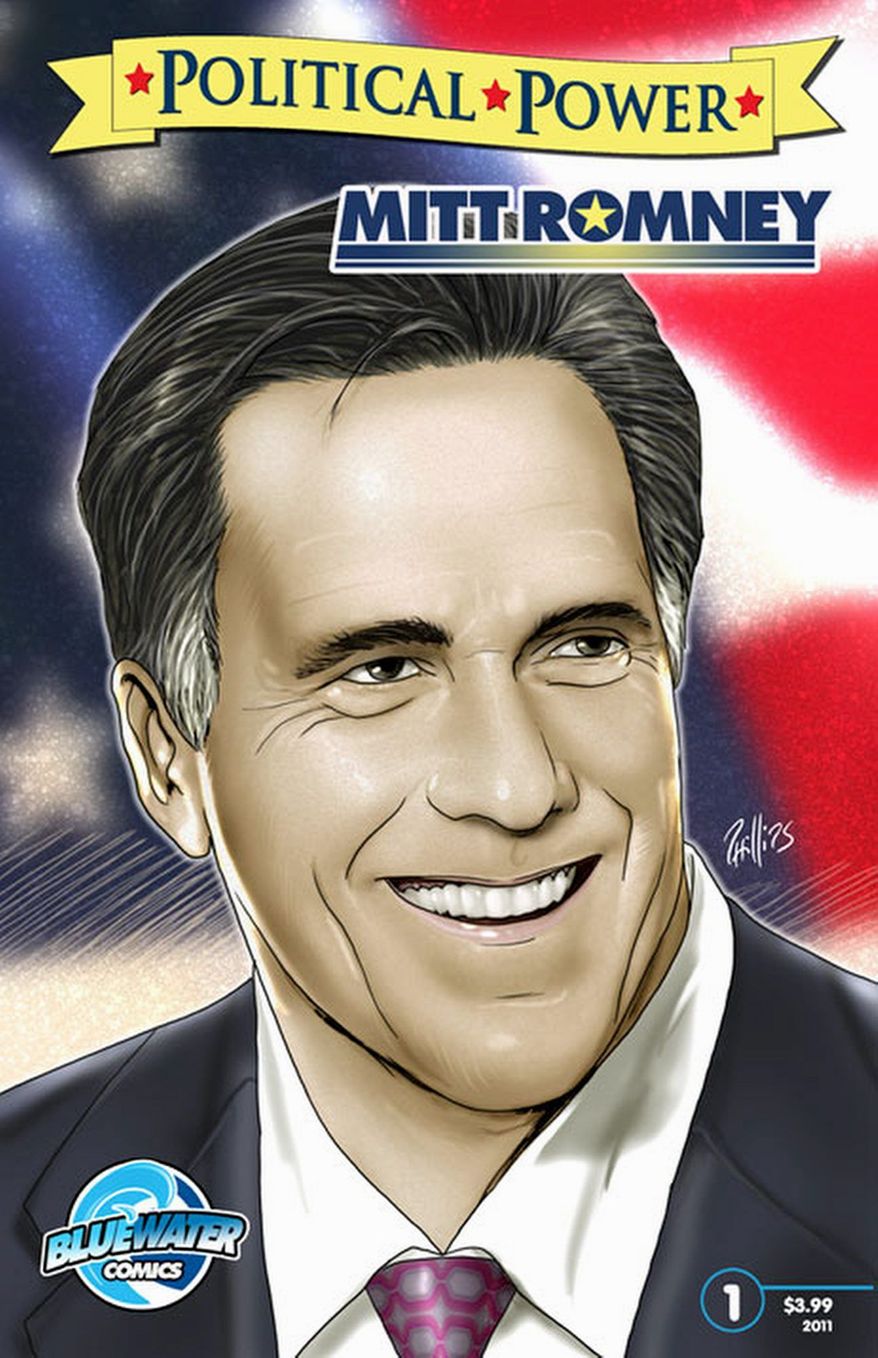Just in time for the remaining presidential debates and upcoming primaries: the lives of Republican hopefuls, as told in graphic-style comic books. (images from Bluewater Productions)