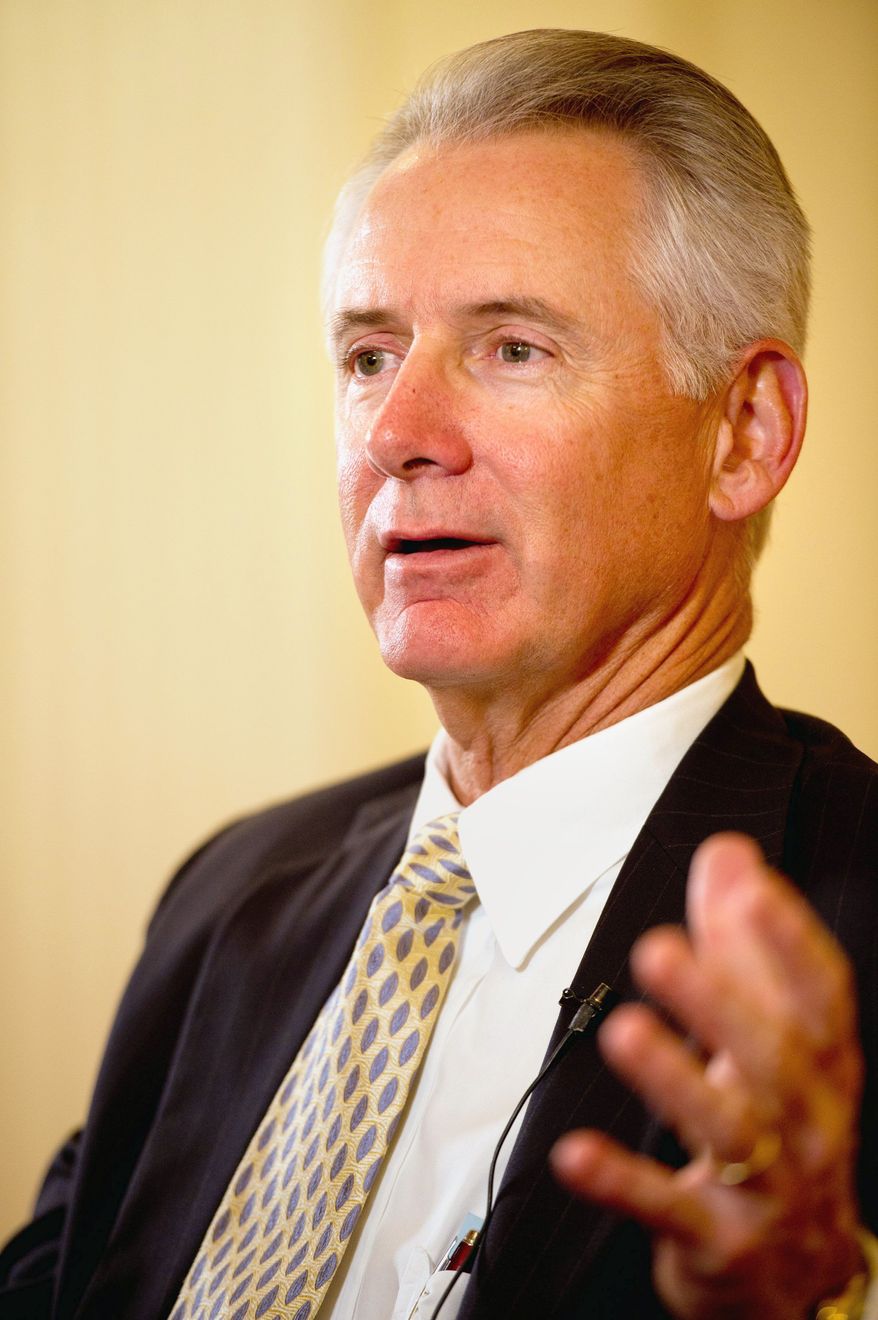 Bill Graves, president of the American Trucking Association, objects to the restart provision in the new Federal Motor Carrier Safety Administration work rules. (Andrew Harnik/The Washington Times)