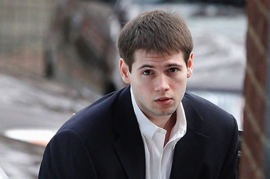 George W. Huguely V arrives Feb. 8, 2012, at court in Charlottesville for the start of his trial. Mr. Huguely is charged with the murder of fellow University of Virginia senior Yeardley Love. (Associated Press)