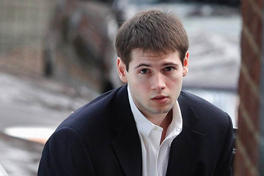 George W. Huguely V arrives at court in Charlottesville for the start of his trial. Mr. Huguely is charged with the murder of fellow University of Virginia senior Yeardley Love. (Associated Press)