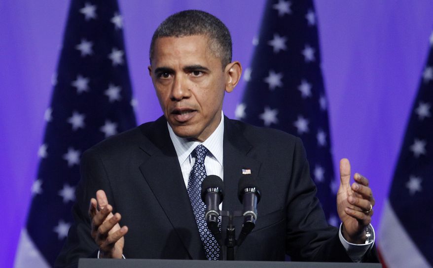President Obama answers questions April 3, 2012, at the Associated Press luncheon during the ASNE Convention in Washington. (Associated Press)