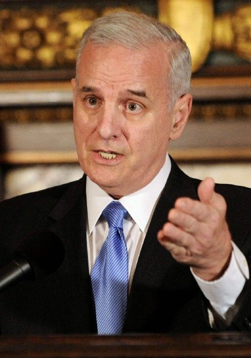 "If we don't get it this session we'll get it next session," said Minnesota Gov. Mark Dayton of the effort to get a new professional football stadium approved. (Associated Press)